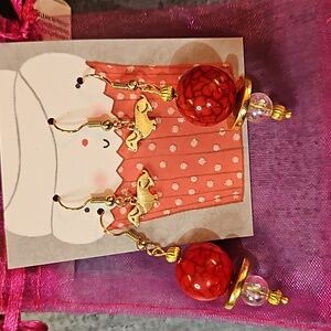 Dachshund earrings & Red Earrings